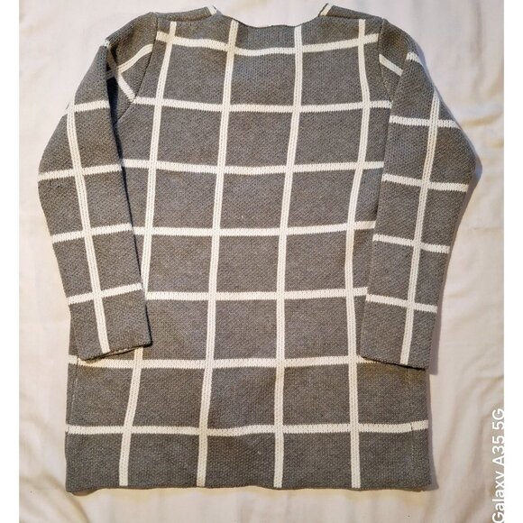 Oliver Grey & White Checked Knit Cardigan With Toggle Closure Cozycore Comfy - Picture 7 of 7